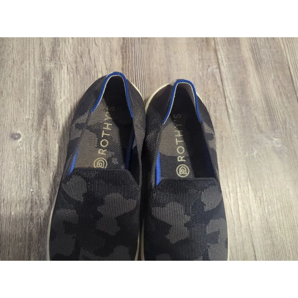 Rothy's The Original Slip On Sneakers Gray Black Knit Camo Women's Size 8